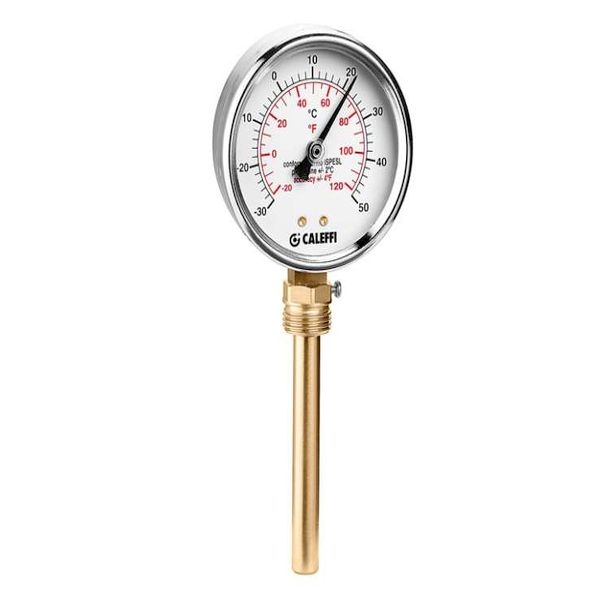 Termometro Con Pozzetto CALEFFI 1/4 - Scala 0-80°C, Ø40mm, Per Impianti - Foto 3