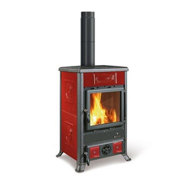 STUFA LEGNA ROSSELLA R1 5.0 9 kw CERAMICA PANNA/BORDEAUX