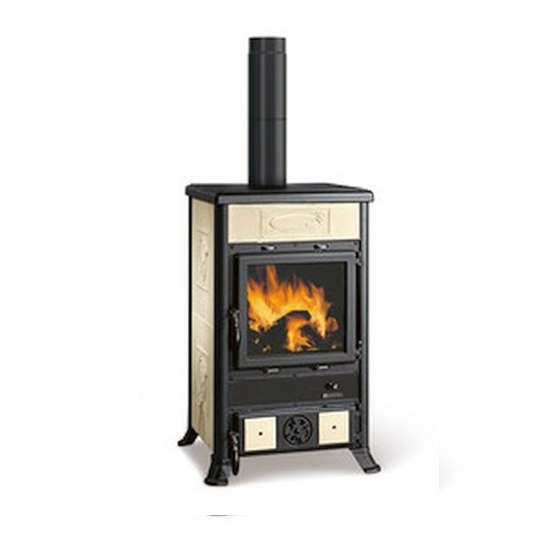 STUFA LEGNA ROSSELLA R1 5.0 9 kw CERAMICA PANNA/BORDEAUX
