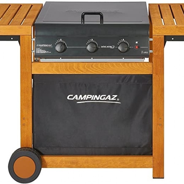 BARBECUE A GAS RIFINITO IN LEGNO D'ACACIA DUALGAS ADELAIDE 3 WOODY DG cod.97338