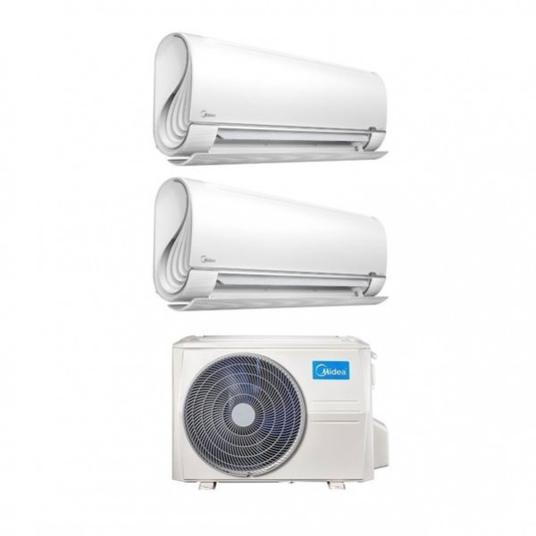 CLIMATIZZATORE MIDEA DUALSPLIT BREEZELESS+ 9000+12000+M2OG-14HFN8-Q INVERTER R-32 WI-FI A++/A+