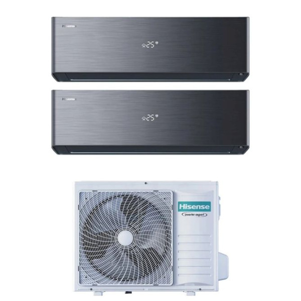CLIMATIZZATORE HISENSE ENERGY PRO X BLACK DUALSPLIT 9000+9000+2AMW35U4RGC WI-FI R-32