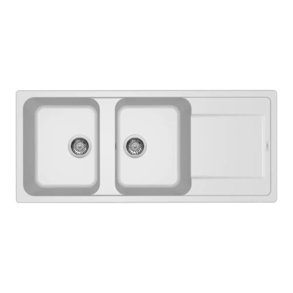 LAVELLO DA INCASSO ELLECI 2 VASCHE MODELLO LIFE 500 CON GOCCIOLATOIO
