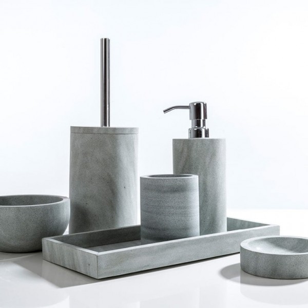 SET ACCESSORI DA BAGNO IN PIETRA GRIGIA GREEN STONE CIPI'