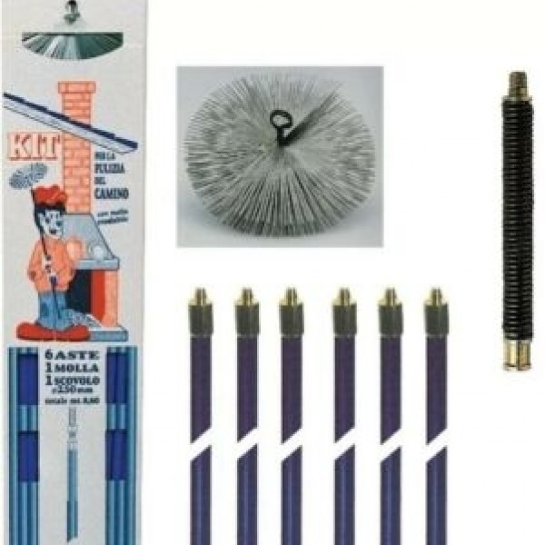 KIT SPAZZACAMINO MT. 8,60+MOLLA+SCOVOLO D.250