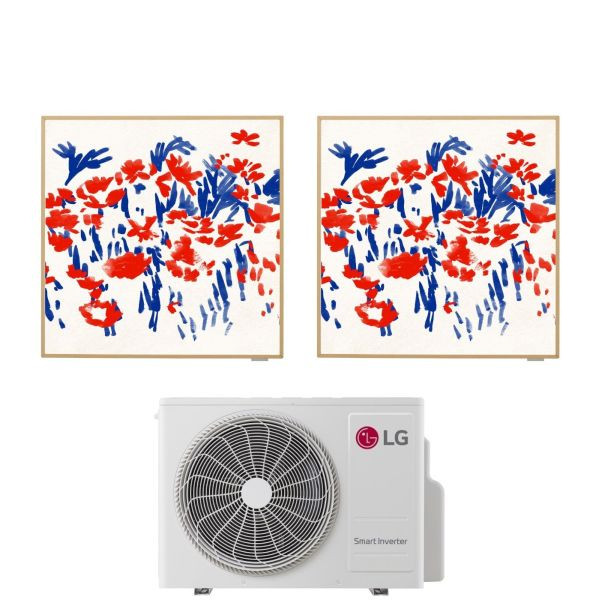CLIMATIZZATORE LG GALLERY PHOTO DUALSPLIT 9000+12000+MU2R15 INVERTER R-32 WI-FI