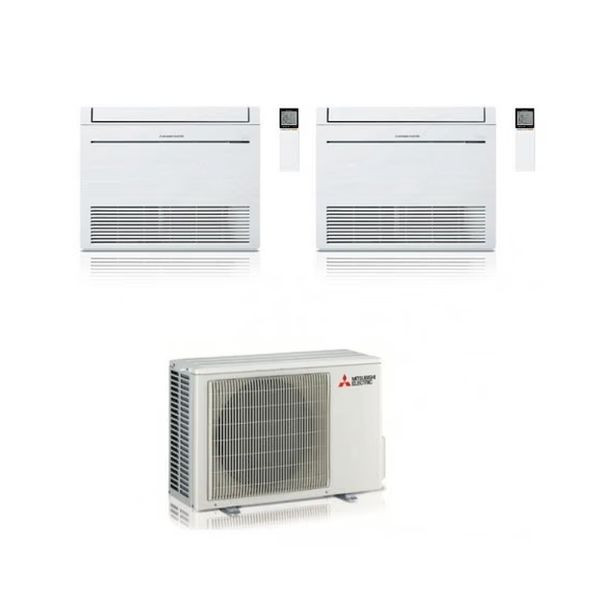 CLIMATIZZATORE MITSUBISHI DUALSPLIT CONSOLE PAVIMENTO MFZ-KT 12000+18000+MXZ-3F68VF INVERTER R-32