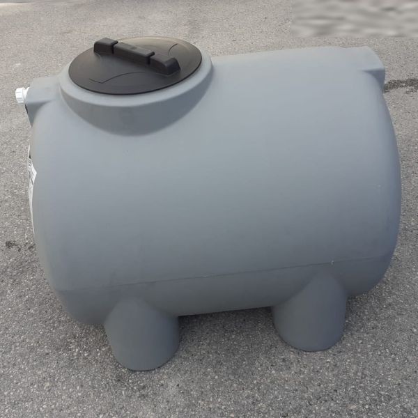 SERBATOIO IN POLIETILENE RACCOLTA ACQUA CORDIVARI CILINDRICO ORIZZONTALE 300 LT GRIGIO