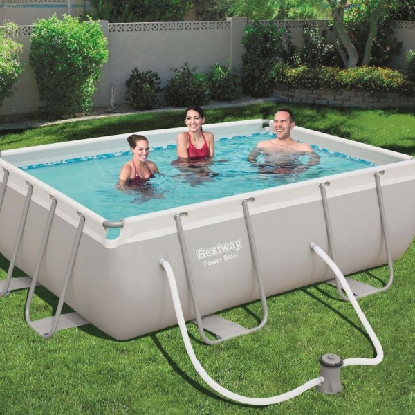 PISCINA FUORI TERRA RETTANGOLARE GIARDINO CON POMPA CM.282X196 Bestway 56629