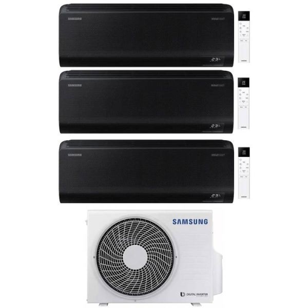 CLIMATIZZATORE SAMSUNG WINDFREE BLACK TRIALSPLIT 7000+9000+9000+AJ052TXJ INVERTER R-32 WI-FI 