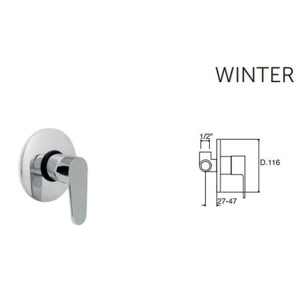 MONOCOMANDO MIX INCASSO DOCCIA KELLER TAPS WINTER CROMATO SENZA DEVIATORE WN40CR