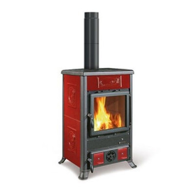 STUFA LEGNA ROSSELLA R1 5.0 9 kw CERAMICA PANNA/BORDEAUX