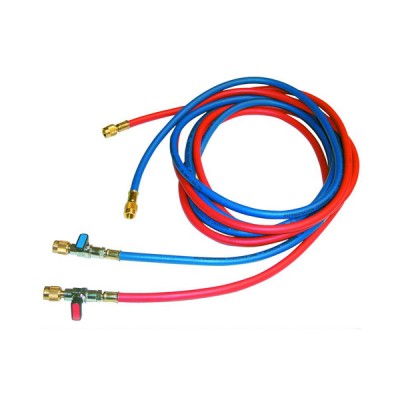 Tecnogas tubo rosso per vuoto e carico per gas refrigerante 1/4 SAE x 1/4 SAE