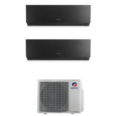 CLIMATIZZATORE GREE CLIVIA BLACK DUALSPLIT 9000+12000+GWHD14NK6OO INVERTER R-32 WI-FI