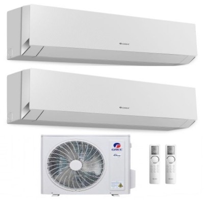 CLIMATIZZATORE GREE CLIVIA WHITE DUALSPLIT 9000+12000+GWHD14NK6OO INVERTER R-32 WI-FI