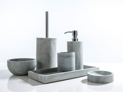 SET ACCESSORI DA BAGNO IN PIETRA GRIGIA GREEN STONE CIPI'