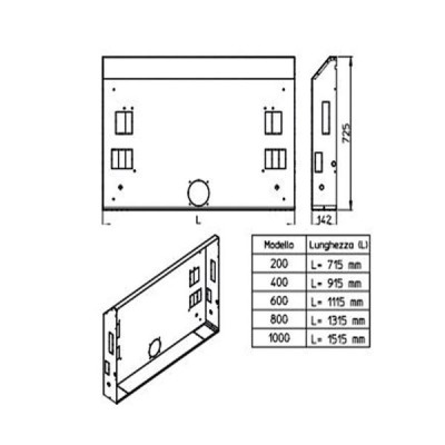 CASSAFORMA IN LAMIERA ZINCATA PER VENTILCONVETTORE AD INCASSO INNOVA AIRLEAF SLI E RSI 1000