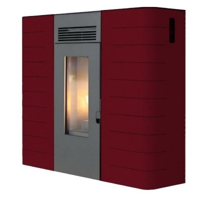 STUFA A PELLET KING IDRO SLIM 16 BORDEAUX 16 KW 90822 FINO A 320 MC