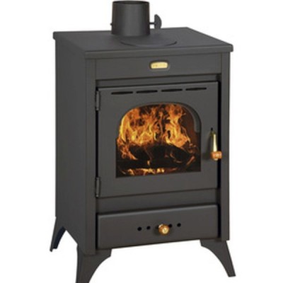 STUFA A LEGNA modello KIR 9/12 kW Nero Antracite VETRO CERAMICO