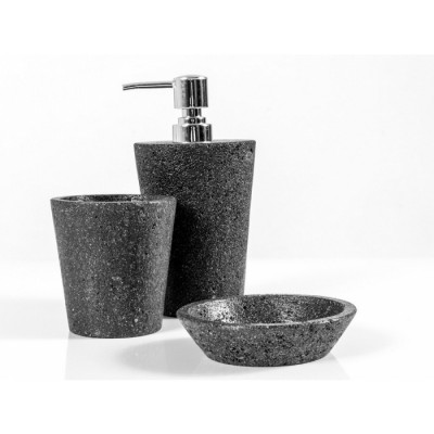 SET ACCESSORI DA BAGNO IN PIETRA LAVICA NATURALE - LAVA CIPI'