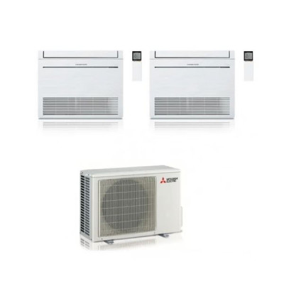 CLIMATIZZATORE MITSUBISHI DUALSPLIT CONSOLE PAVIMENTO MFZ-KT 12000+18000+MXZ-3F68VF INVERTER R-32