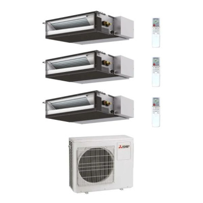 CLIMATIZZATORE MITSUBISHI CANALIZZABILE TRIALSPLIT 12000+12000+12000+MXZ-3F68VF INVERTER R-32