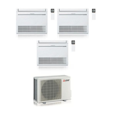 CLIMATIZZATORE MITSUBISHI TRIALSPLIT CONSOLE PAVIMENTO MFZ-KT 12000+12000+12000+MXZ-3F68VF INVERTER R-32