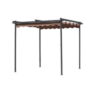 PERGOLA MT. 3X3 GAZEBO ACCIAIO CON TELO RETRATTILE SCORREVOLE GIARDINO