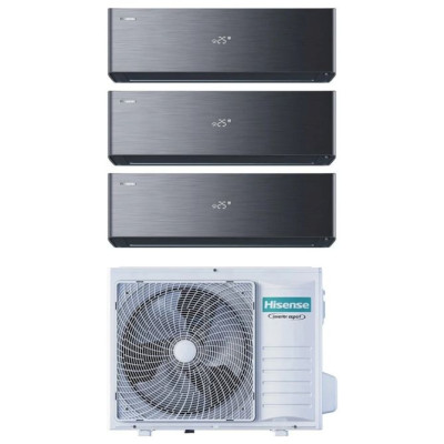 CLIMATIZZATORE HISENSE ENERGY PRO X BLACK TRIALSPLIT 12000+12000+12000+3AMW72U4RJC WI-FI R-32