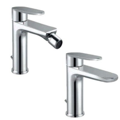 COPPIA MONOCOMANDO LAVABO E BIDET KELLER TAPS WINTER CROMATO